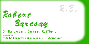 robert barcsay business card